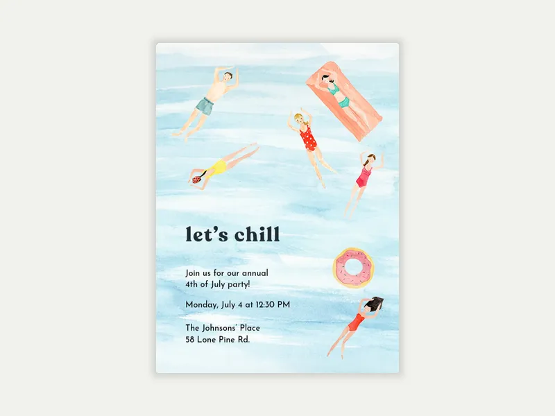 Let's Chill Pool Party - featured - Invitation