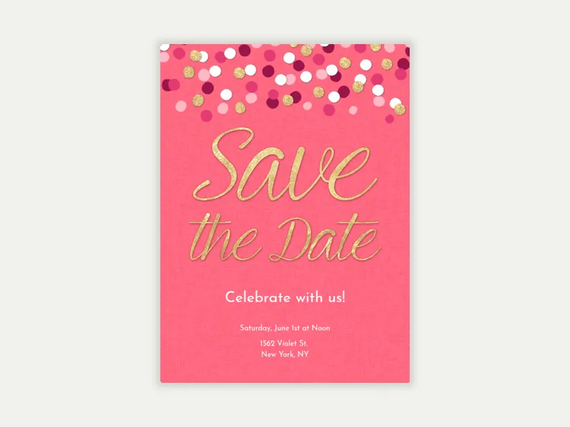 Confetti Pink Save the Date - birthday_save_the_date - Invitation