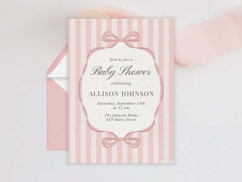 Dainty Darling Stripes - baby_shower - Invitation