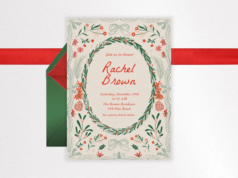 Dainty Wreath - holiday_party - Invitation