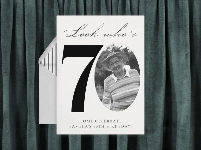 Classic Black & White (Photo) - 70th_birthday - Invitation