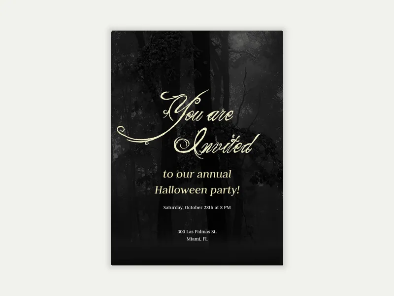 Dark Forest - halloween - Invitation