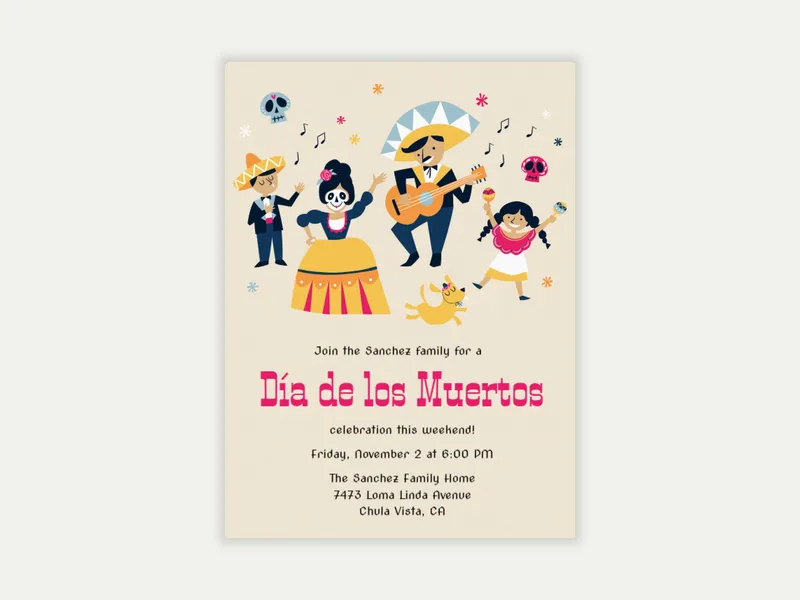 Day of the Dead Fiesta - dia_de_los_muertos - Invitation