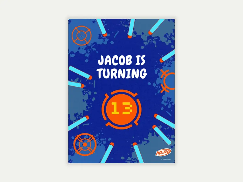 Nerf: Gear Up - 13th_birthday - Invitation