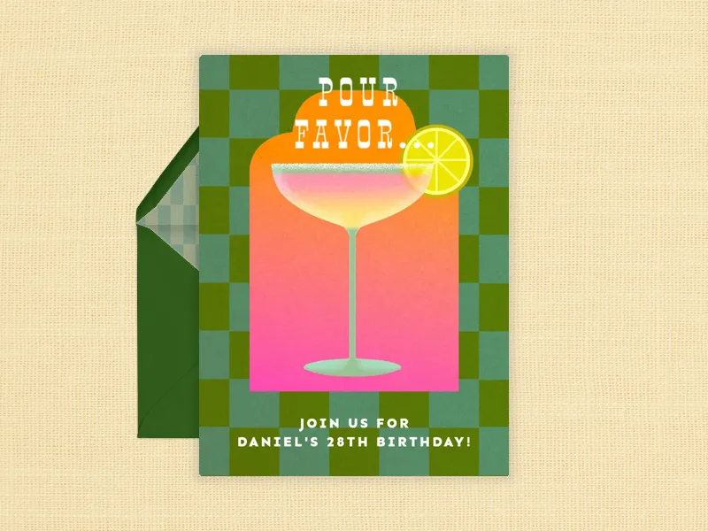 Colorful Checkerboard Cocktail - featured - Invitation