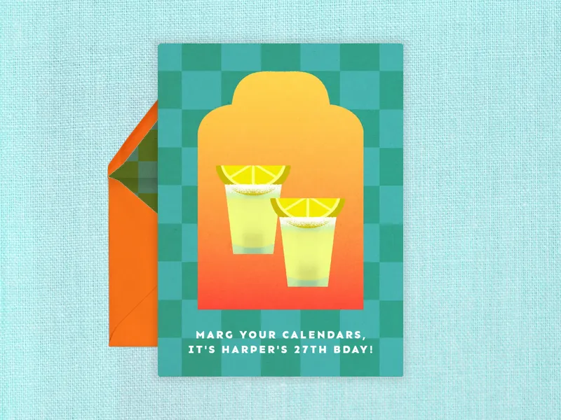 Colorful Checkerboard Cocktail - featured - Invitation