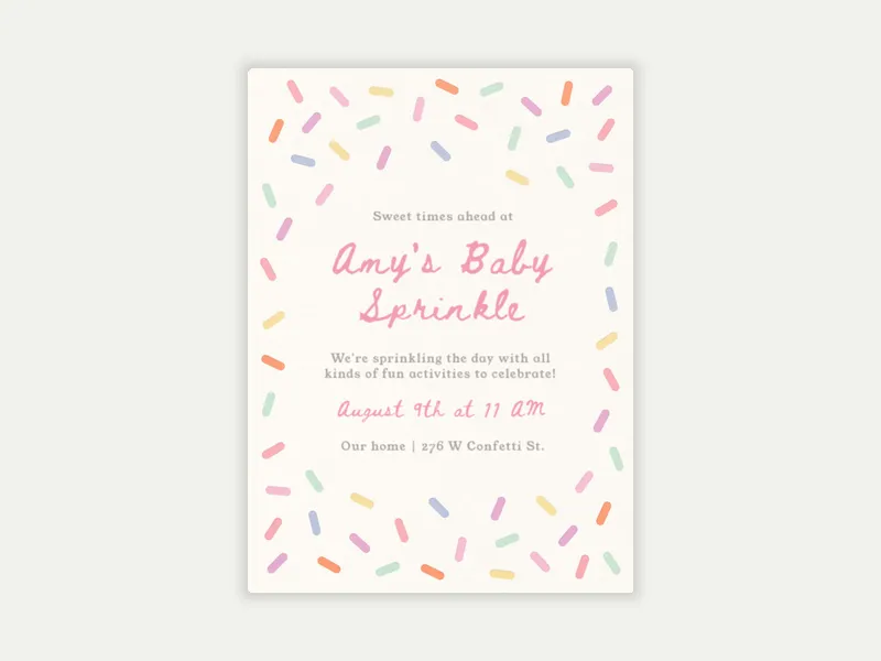 Confetti Sprinkles - baby_sprinkle - Invitation