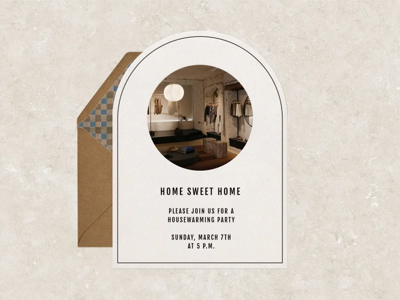 Circle Eyelet (Photo) - housewarming - Invitation