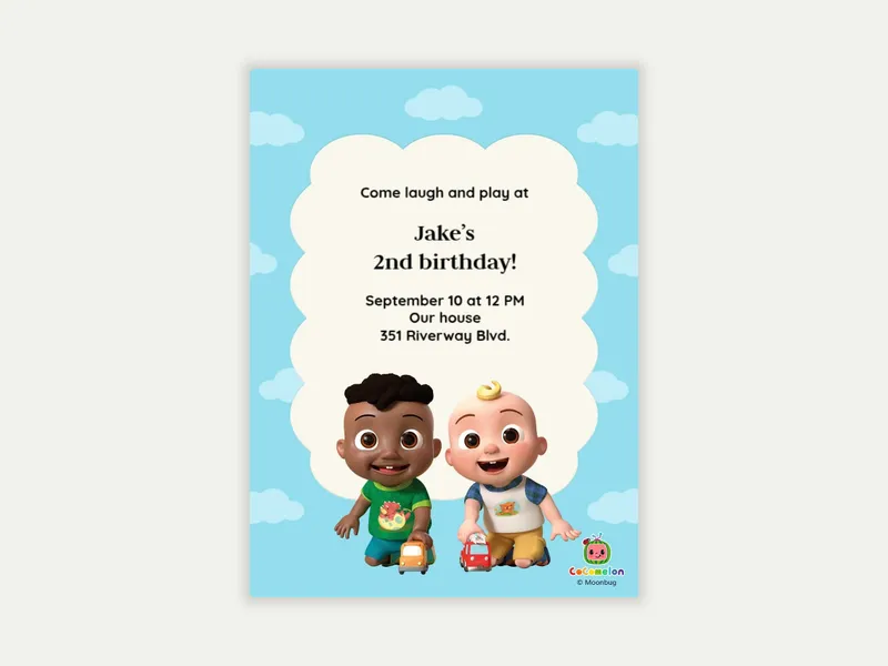 CoComelon: JJ & Cody 2nd Birthday - cocomelon - Invitation