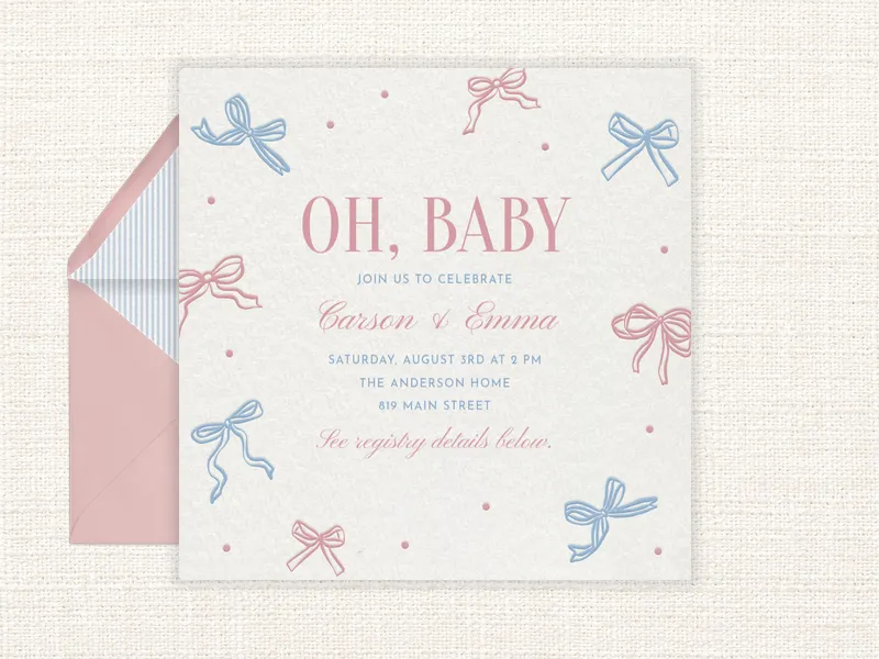Delicate Bows - baby_sprinkle - Invitation