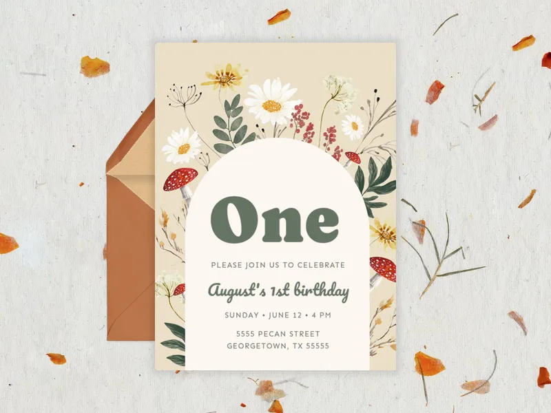 One Cute Mushroom - featured - Invitation