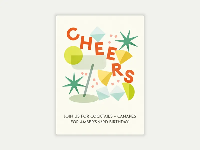 Deconstructed Abstract Cocktail - happy_hour - Invitation