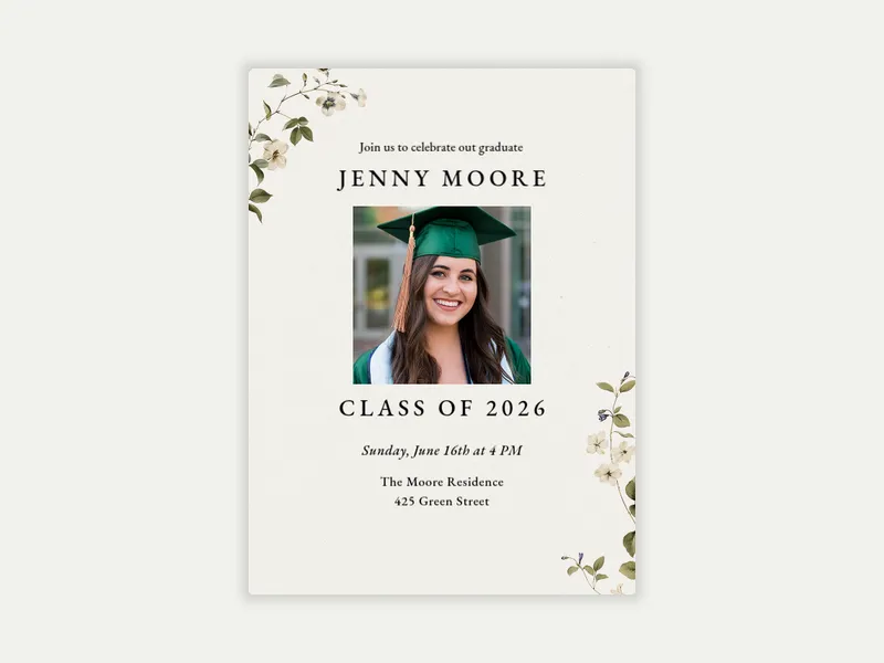 Delicate Vines (Photo) - graduation - Invitation