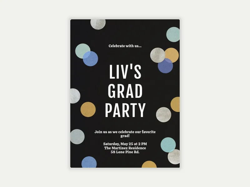 Confetti Time - graduation - Invitation