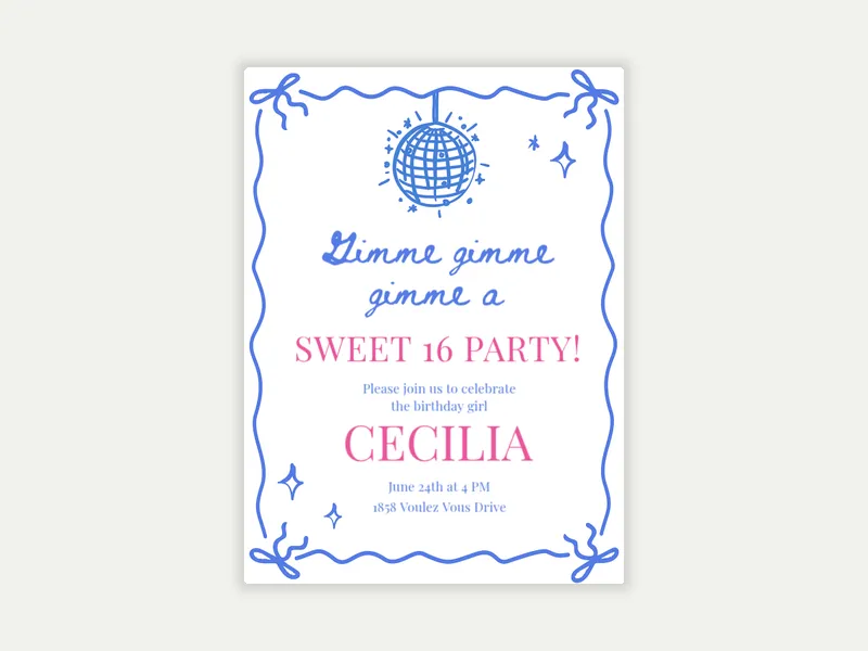 Disco Doodles - featured - Invitation