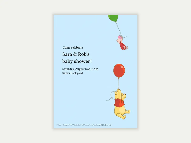 Disney’s Winnie the Pooh: Pooh & Pals Baby Shower - baby_shower - Invitation