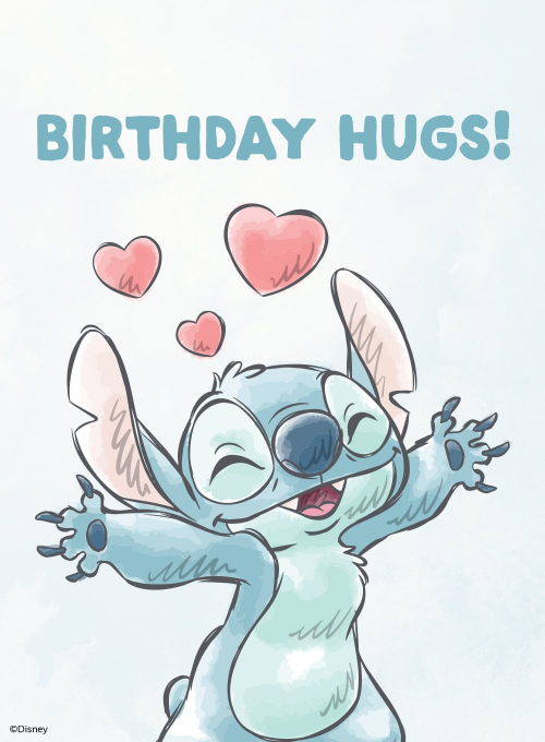Disney’s Lilo & Stitch: Birthday Hugs - birthday_cards - Card