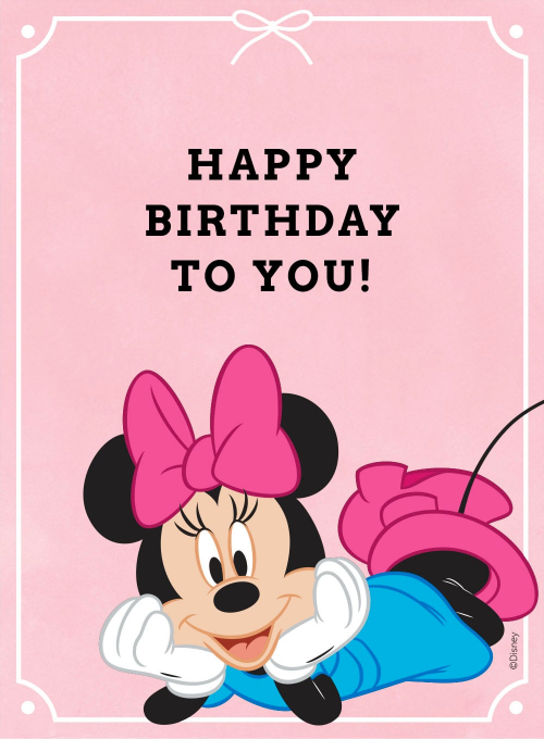 Disney’s Minnie Mouse: Pink Bow Minnie (Birthday) - disney_cards - Card