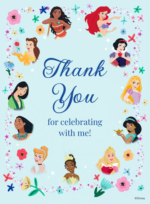 Disney: Glittery Princesses (Thank You) - disney_cards - Card