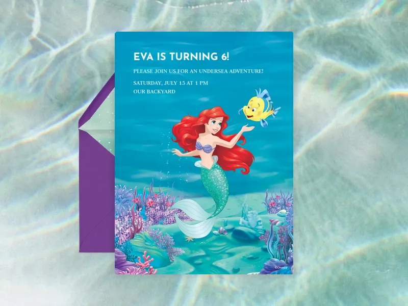 Disney’s The Little Mermaid: Ariel & Flounder - 15th_birthday - Invitation