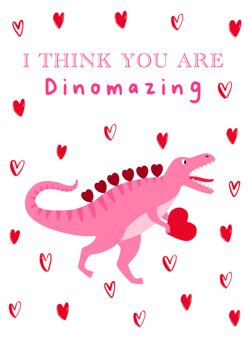 Dino Love - valentines_day_cards - Card