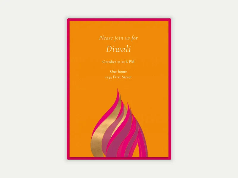 Diwali Flame - diwali - Invitation