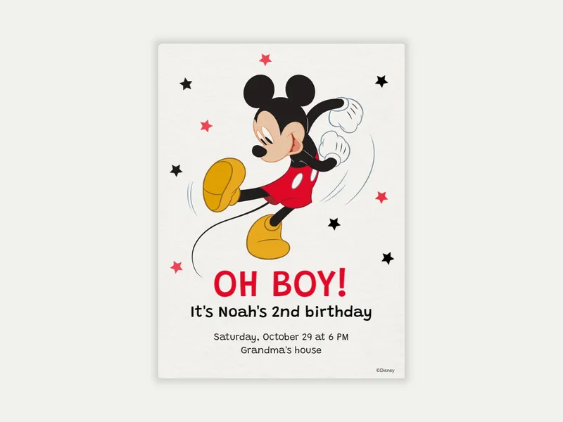 Disney’s Mickey Mouse: Birthday Stars 2nd Birthday - disney - Invitation