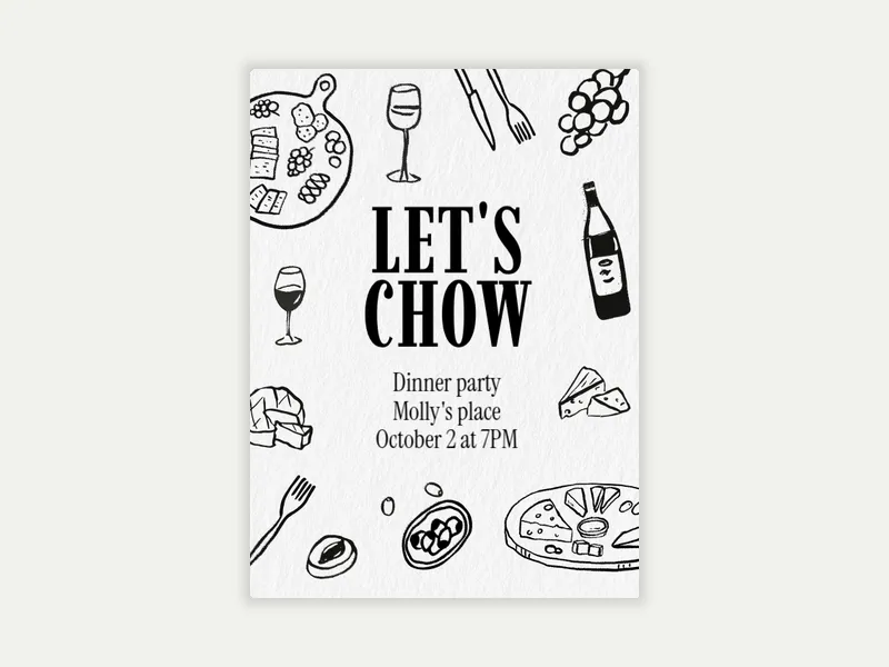 Doodle Dinner - potluck - Invitation