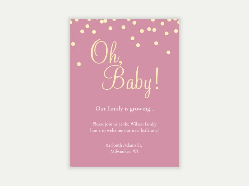 Oh Baby Polka Dot - sip_and_see - Invitation