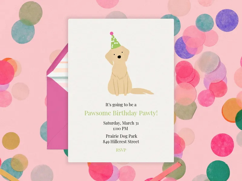 Dog Party Hat - pet_party - Invitation