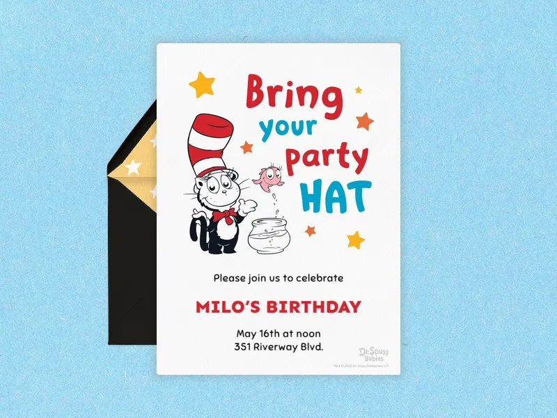 Dr. Seuss: Party Hats - dr_seuss - Invitation