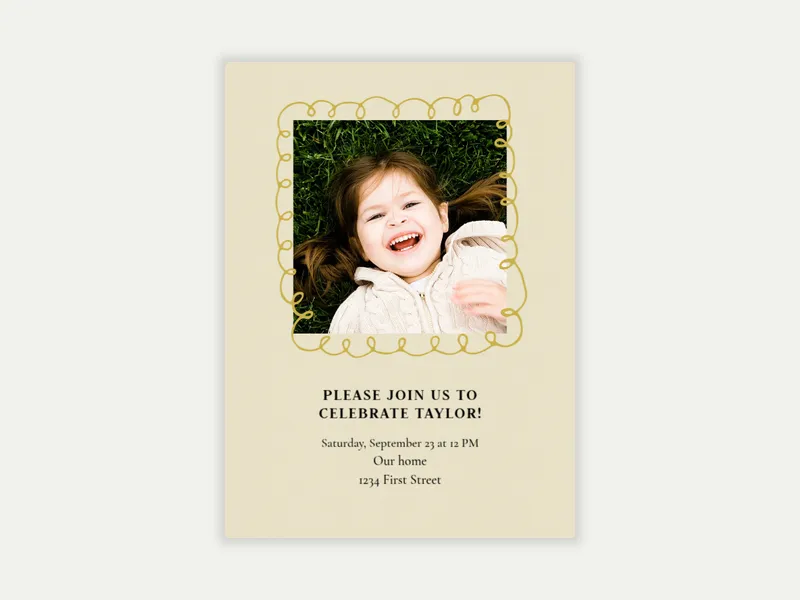 Doodle Frame (Photo) Invitation free template design