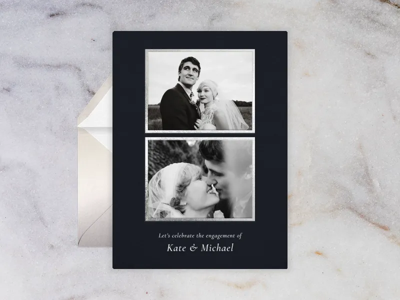 Dual Silver Frame (Photo) - wedding - Invitation