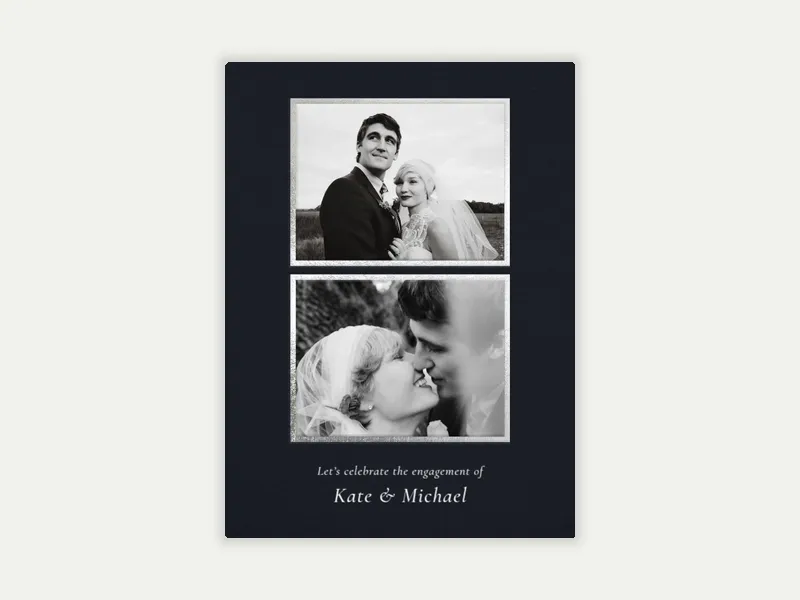 Dual Silver Frame (Photo) - parties_dyo_uyo - Invitation