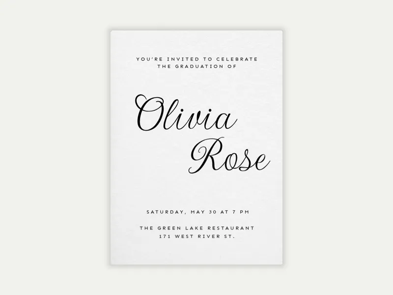Elegant & Enchanted - graduation - Invitation