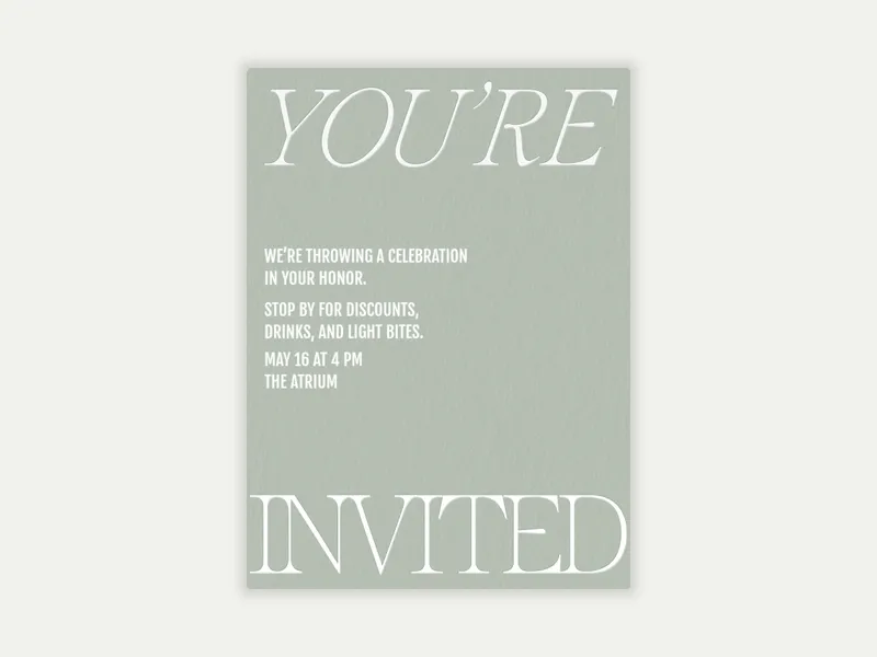 Green Embossed Paper - appreciation_events - Invitation