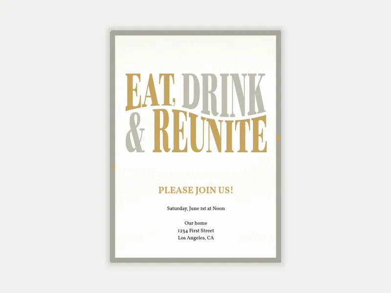 Eat Drink Reunite - reunions - Invitation