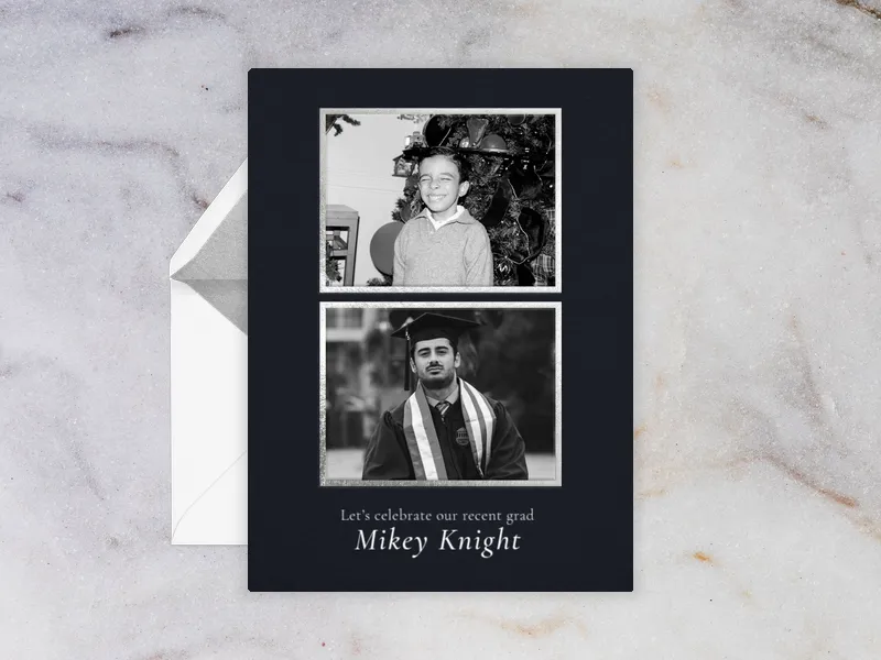 Dual Silver Frame (Photo) Invitation premium template design