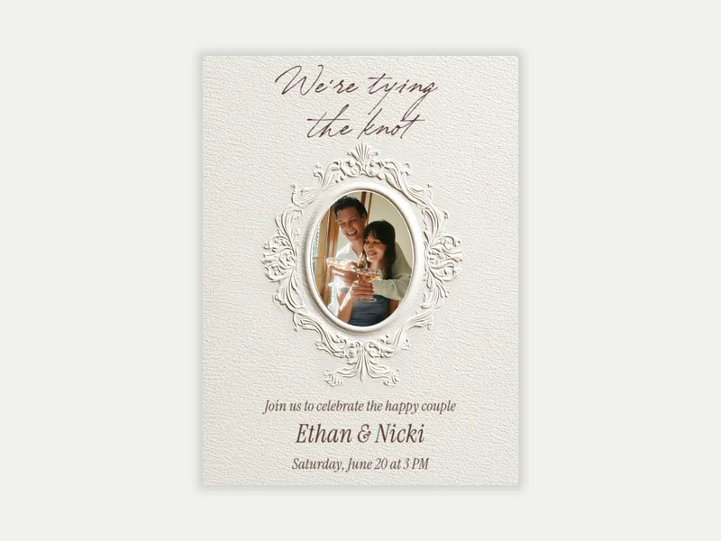 Embossed Frame (Photo) Invitation free template design
