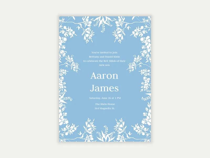 Dusty Blue - baby_naming_bris - Invitation