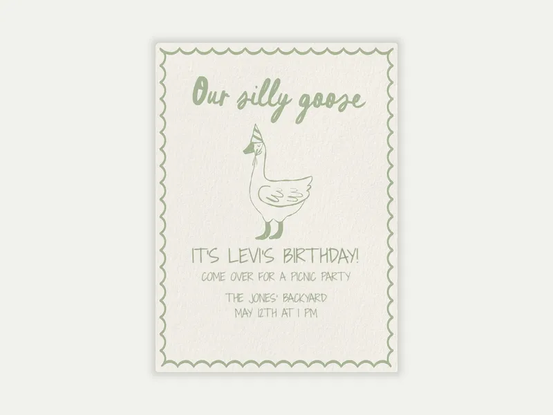 Doodle Goose - 2nd_birthday - Invitation