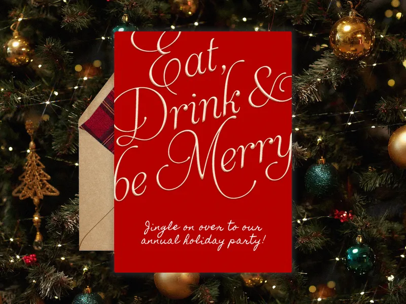 Eat, Drink & Be Merry - christmas - Invitation