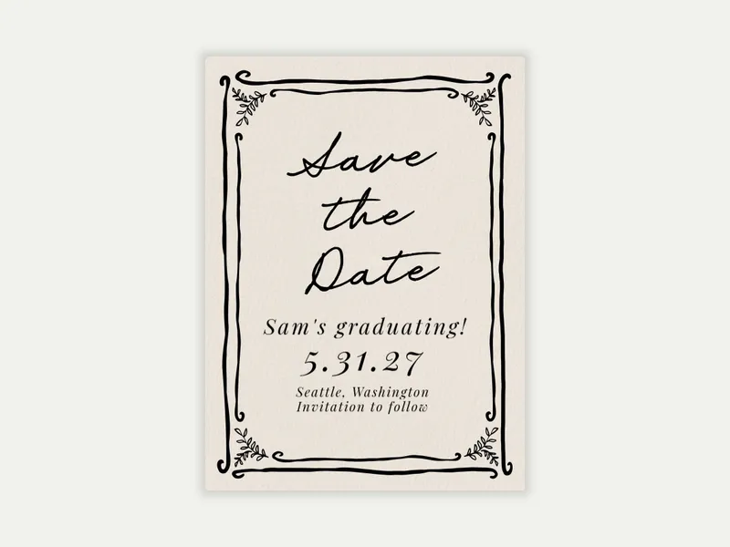 Eucalyptus Doodles - Save the Date - graduation_save_the_date - Invitation