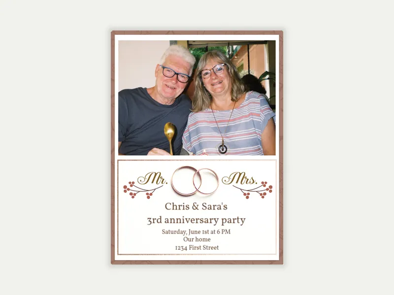 Fall Wedding Band (Photo) Invitation free template design