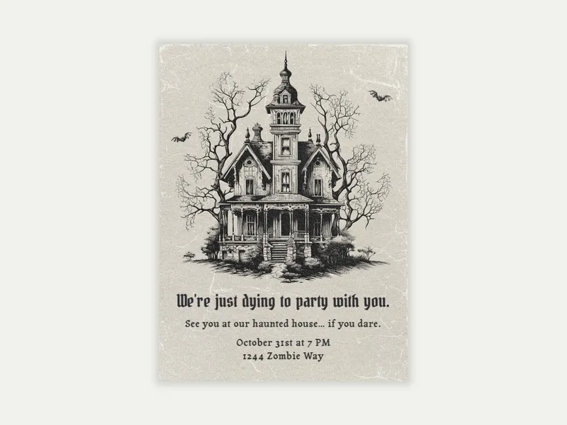 Dying To Party - halloween - Invitation