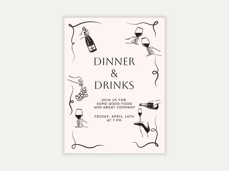 Feeling Bubbly - adults - Invitation