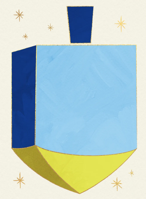 Dreidel Color Block - hanukkah_cards - Card