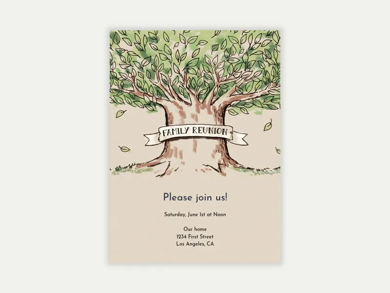 Family Tree - reunions - Invitation