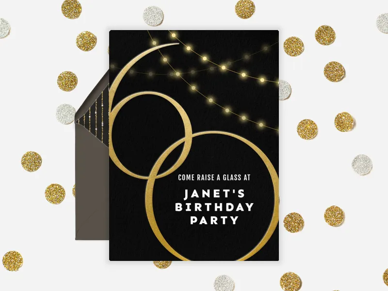 Elegant String Lights - 60th_birthday - Invitation