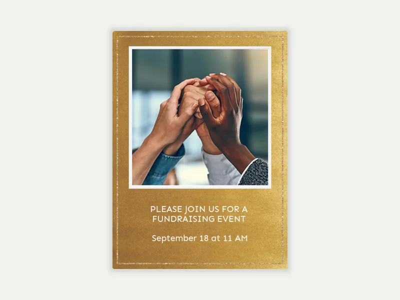 Festive Gold Metallic (Photo) - charity_fundraisers - Invitation